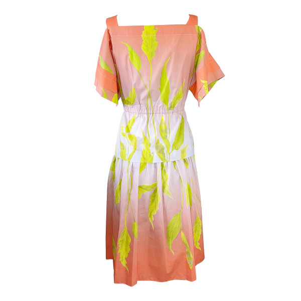 Peter Pilotto Off-The-Shoulder Leaf Print Dress