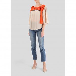 Colour Block Silk Top