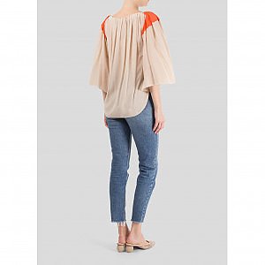 Colour Block Silk Top