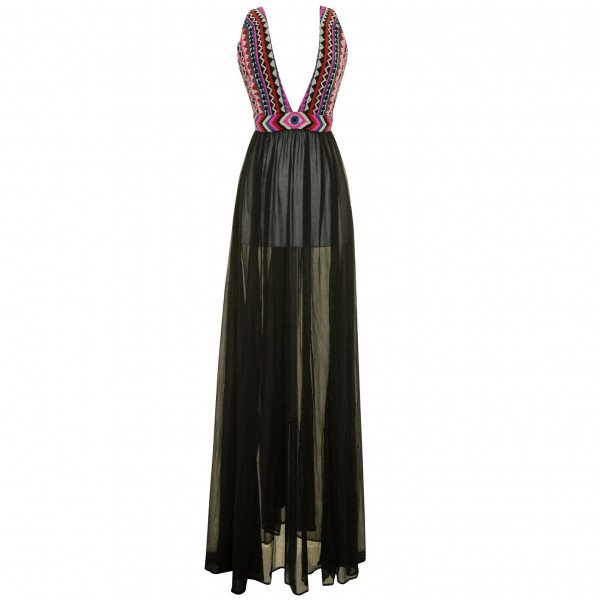 Mara Hoffman Beaded Sheer Maxi Dress