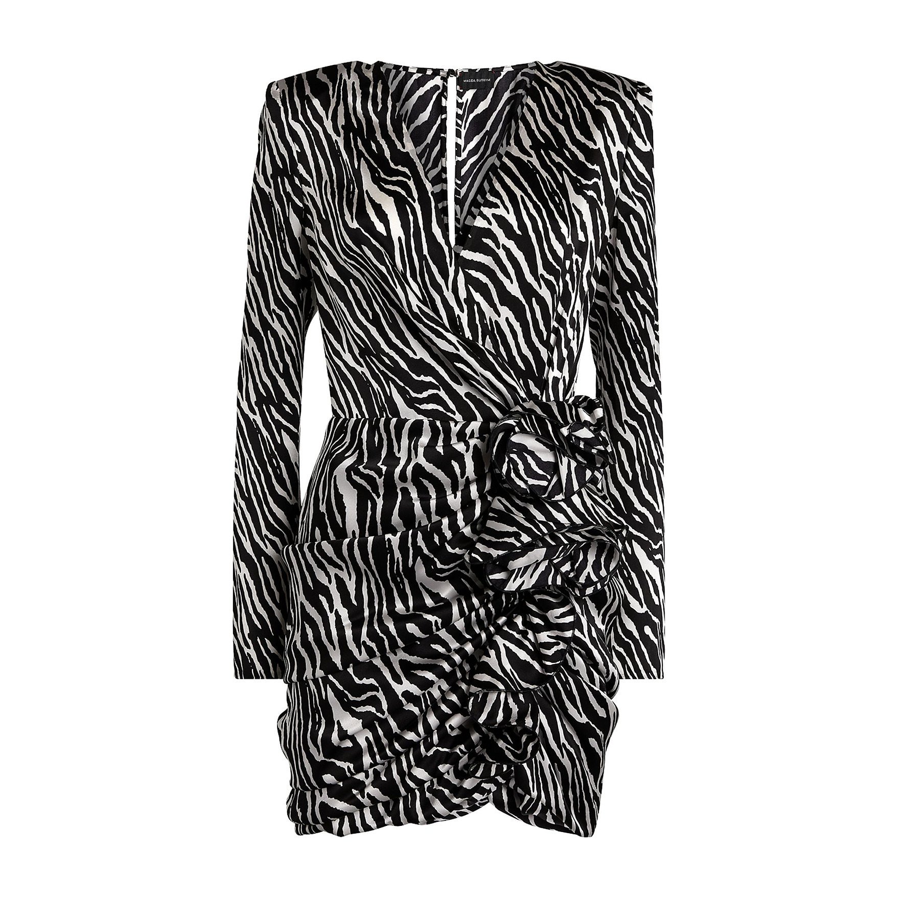 Magda Butrym Zebra Print Silk Mini Dress