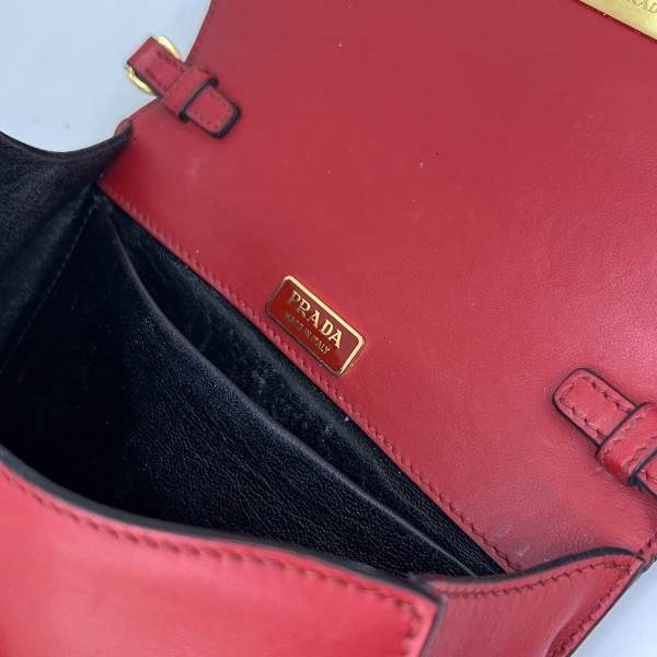 PRADA Cahier Leather Crossbody Bag