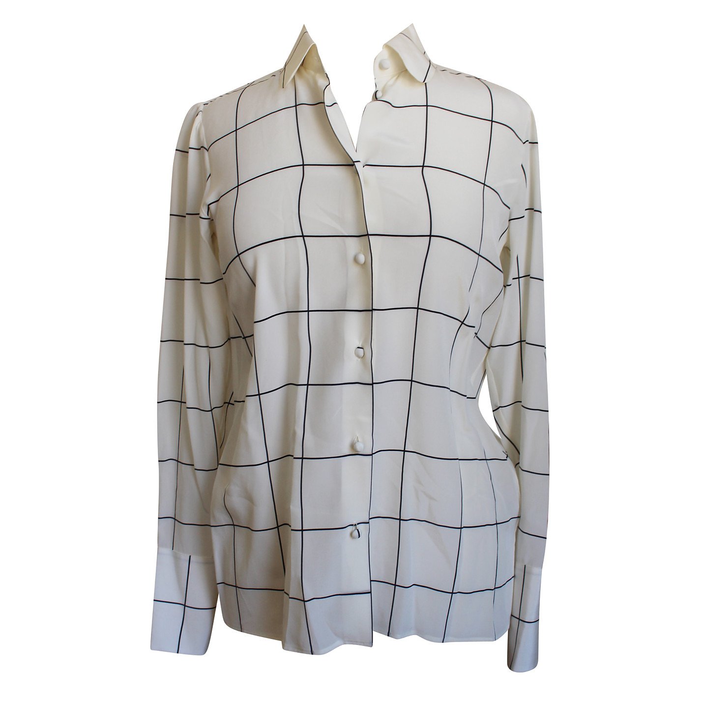 Valentino Square Print Silk Shirt