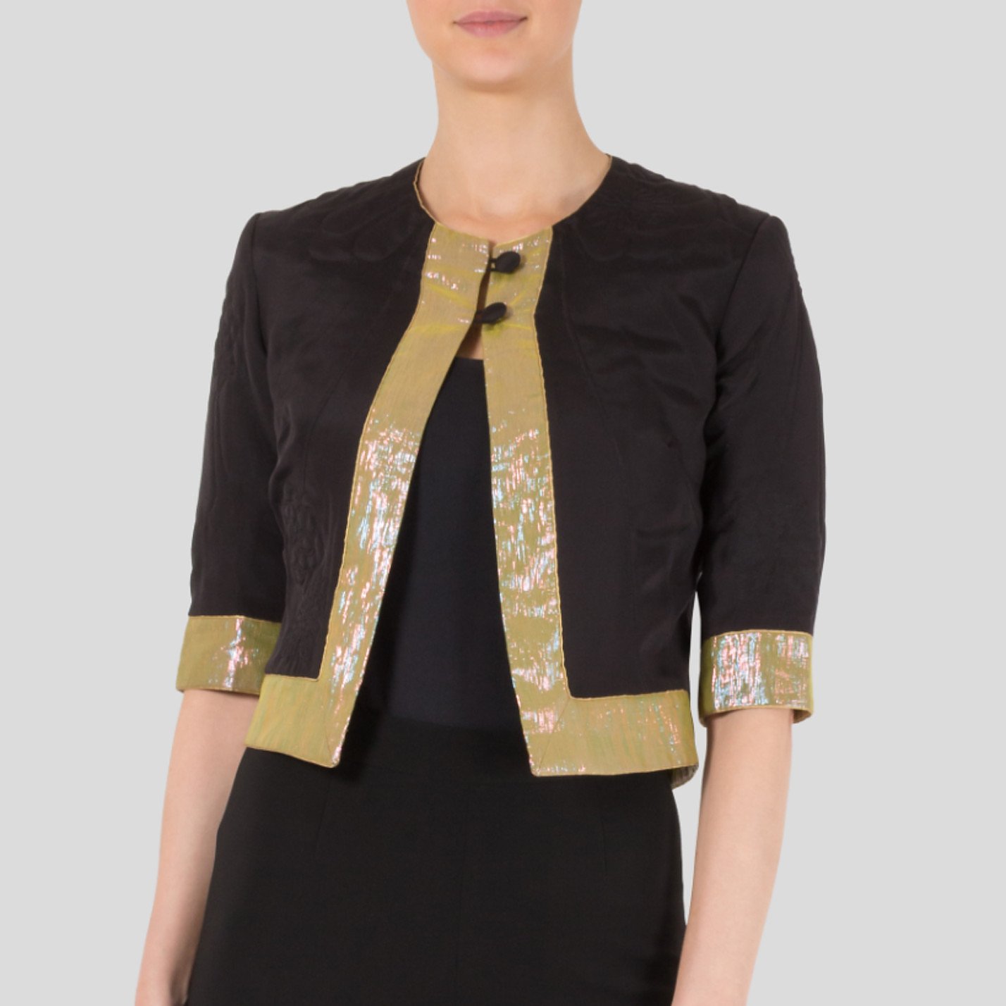 Matthew Williamson Embroidered Cropped Jacket With Metallic Trim