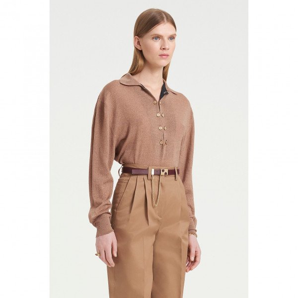 PORTS 1961 Chain Link Button Knit Top