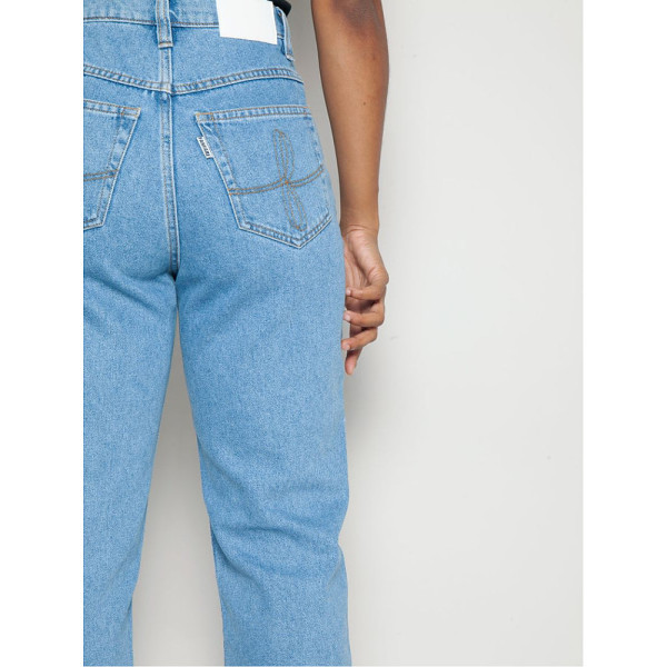 Fanfare Label High Waisted Organic & Recycled Moss Movement Blue Jeans