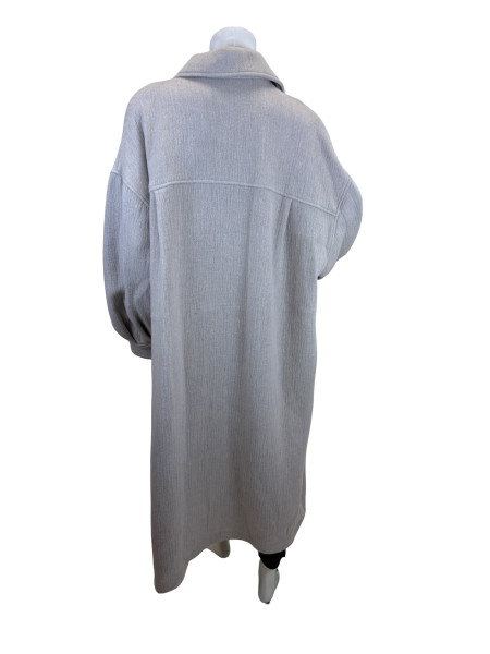 IRO Light Beige Wool-Blend Coat with Snap Buttons