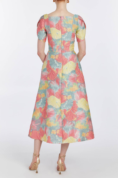 Markarian NY Astrid Sherbet Brocade Midi Dress