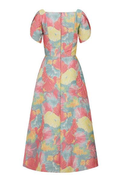 Markarian NY Astrid Sherbet Brocade Midi Dress