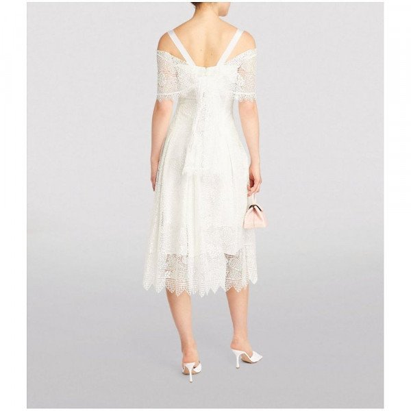 Talbot Runhof Lace-Embroidered Midi Dress