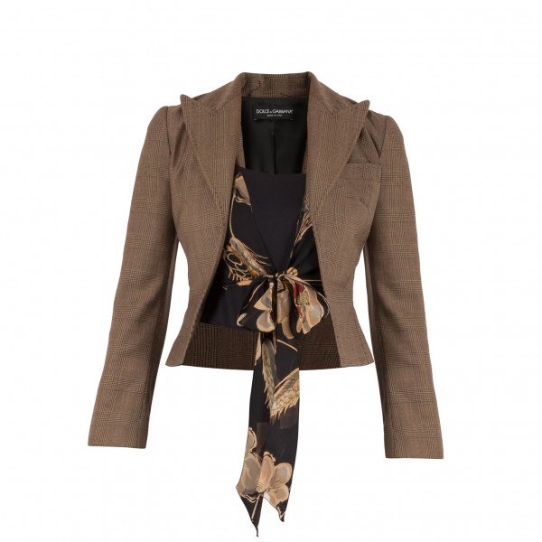 DOLCE & GABBANA Cropped Check Jacket