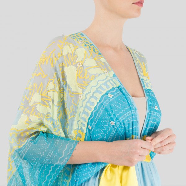 Zandra Rhodes Silk-Chiffon Sky Maxi Dress
