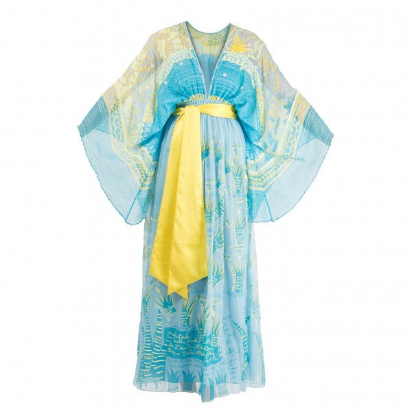 Zandra Rhodes Silk-Chiffon Sky Maxi Dress