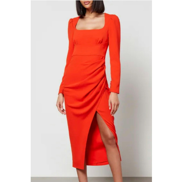 Self-Portrait Crepe Midi Dress