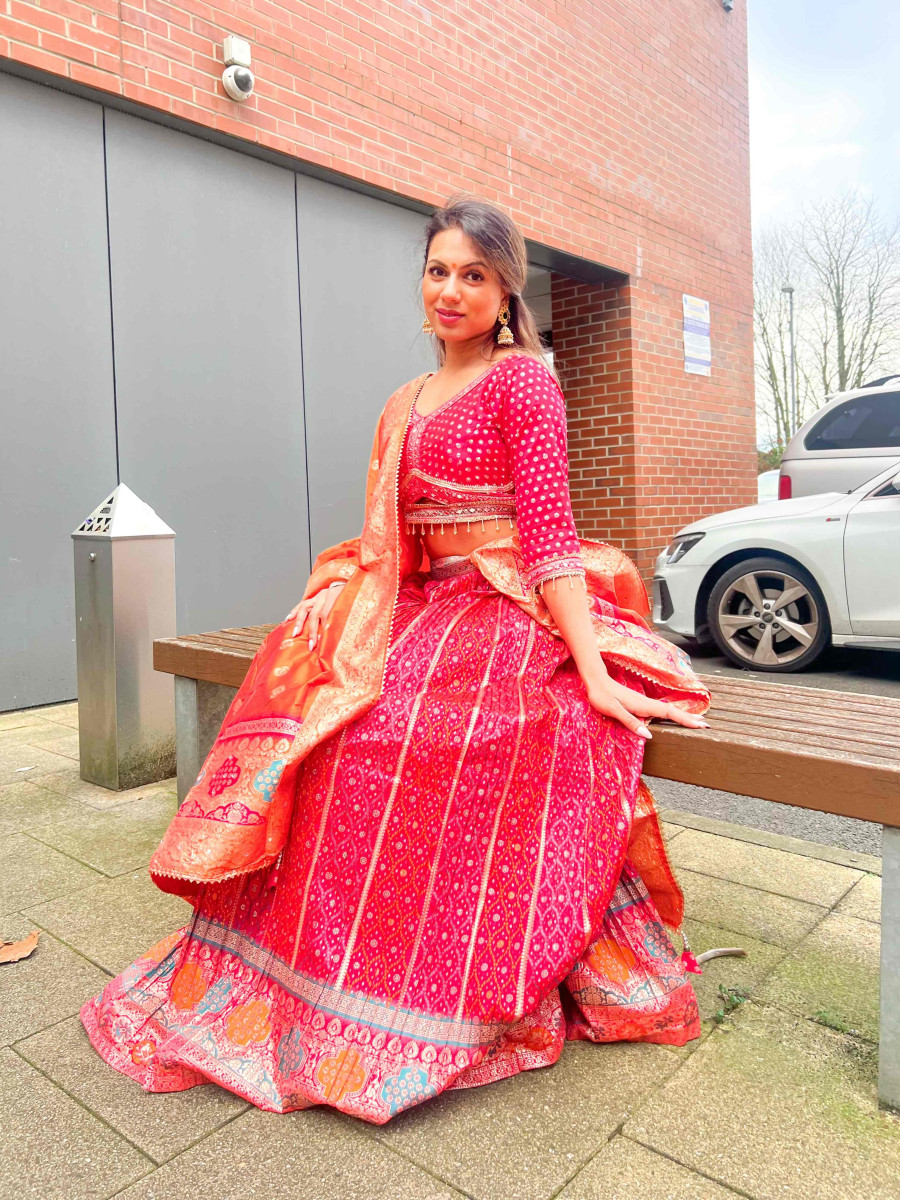 Boutique Red Banarasi Lehenga