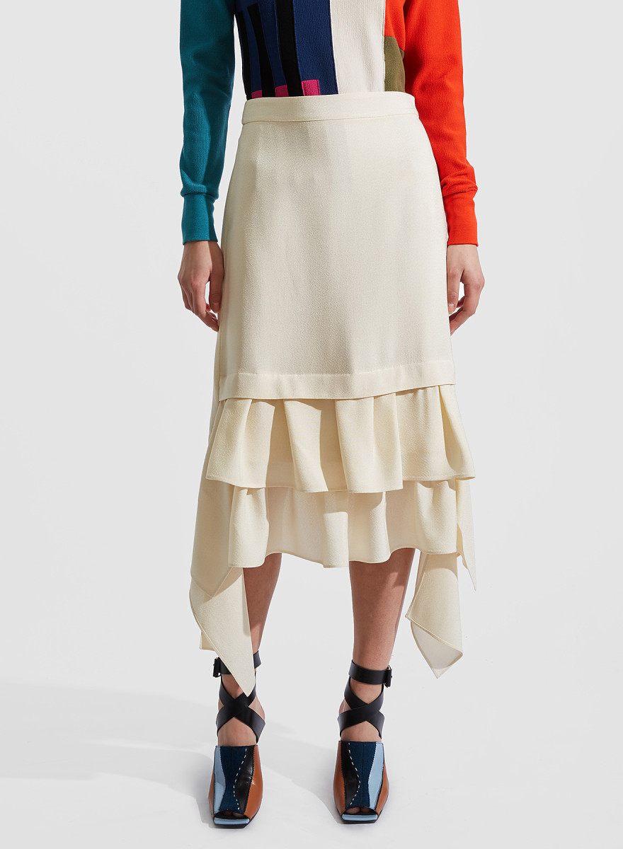 Colville Flared Front Cream Skirt