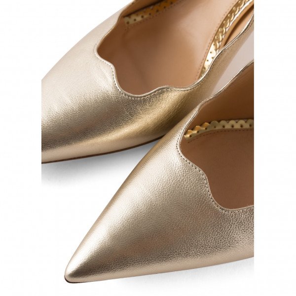 Charlotte Olympia Metallic Scalloped Pumps