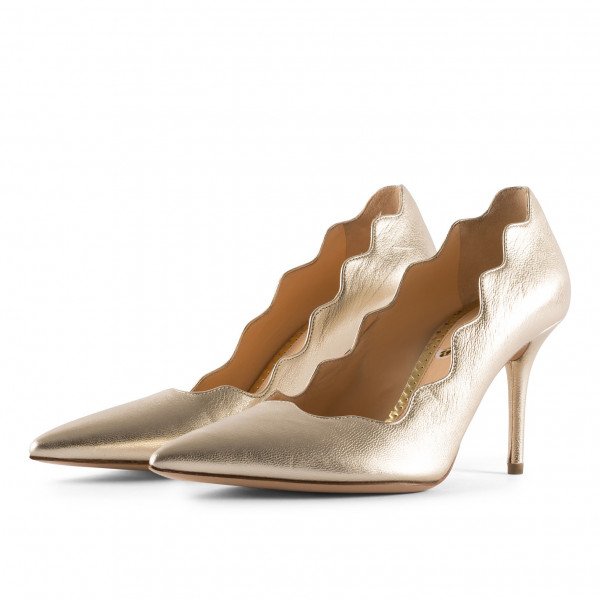 Charlotte Olympia Metallic Scalloped Pumps