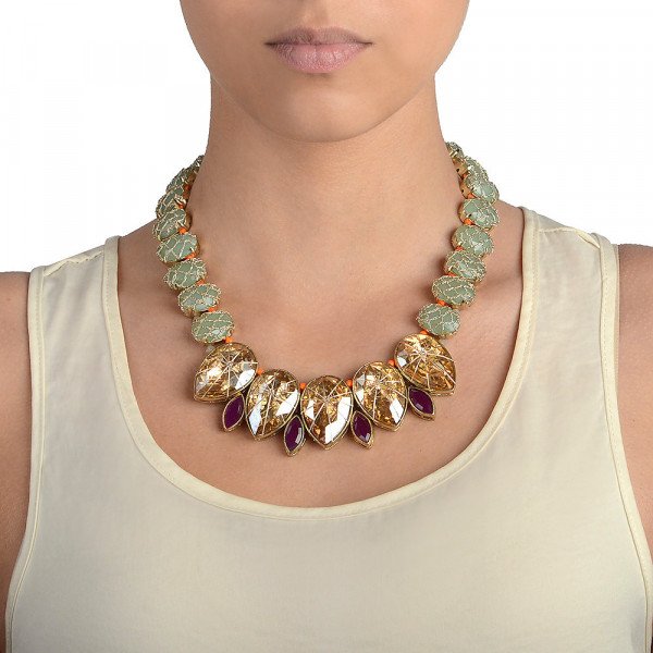 St Erasmus Multicolour Teardrop Crystal Necklace