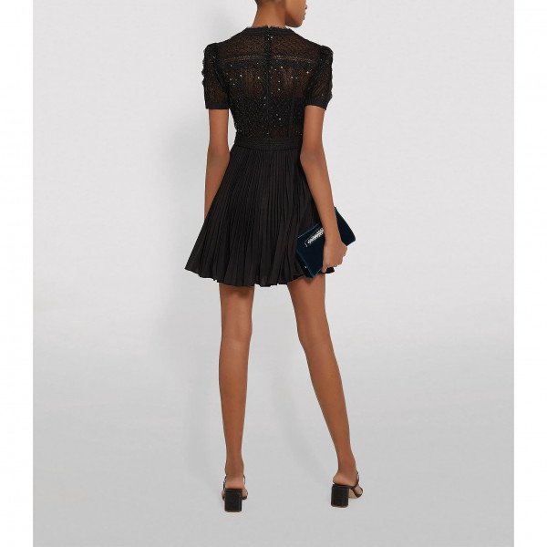 Self-Portrait Lace Embroidered Mini Dress