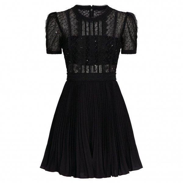 Self-Portrait Lace Embroidered Mini Dress