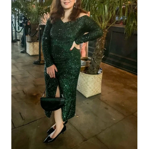 Self-Portrait Stretch Sequin Midi Dress