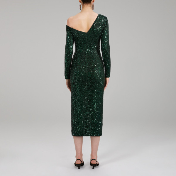 Self-Portrait Stretch Sequin Midi Dress