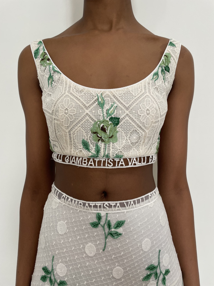 Giambattista Valli Cropped top with embroidered logo
