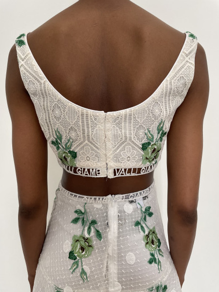 Giambattista Valli Cropped top with embroidered logo