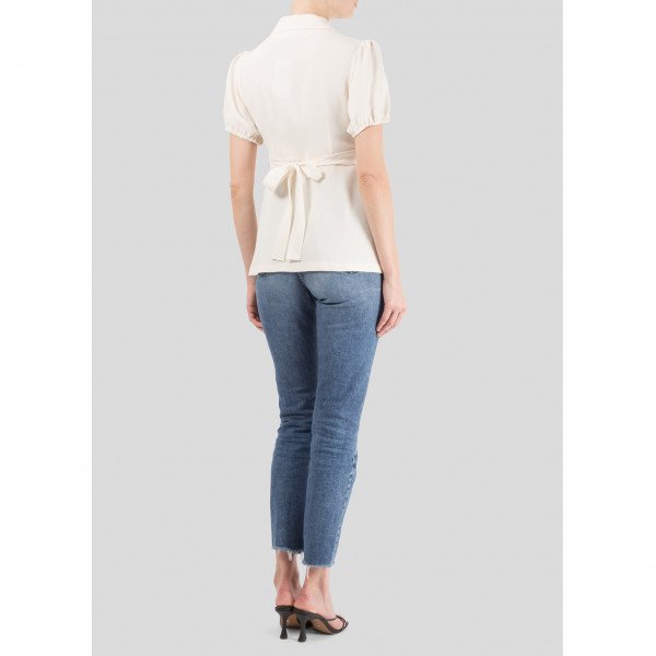 Alexa Chung Crepe Short Sleeve Blouse