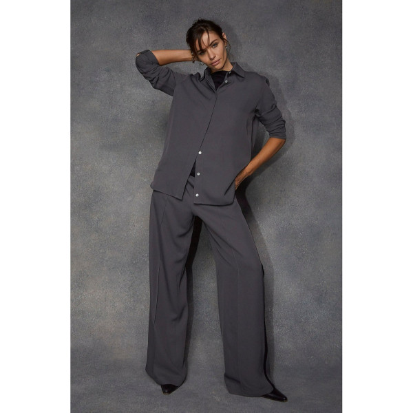 Serena Bute The Boyfriend Shirt - Slate Grey Plant Based Fabric