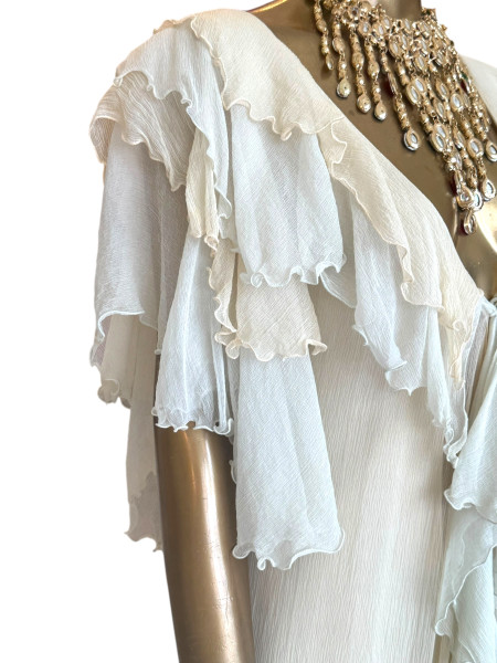 Gina Fratini 1970s Long Ethreal Frill Dress