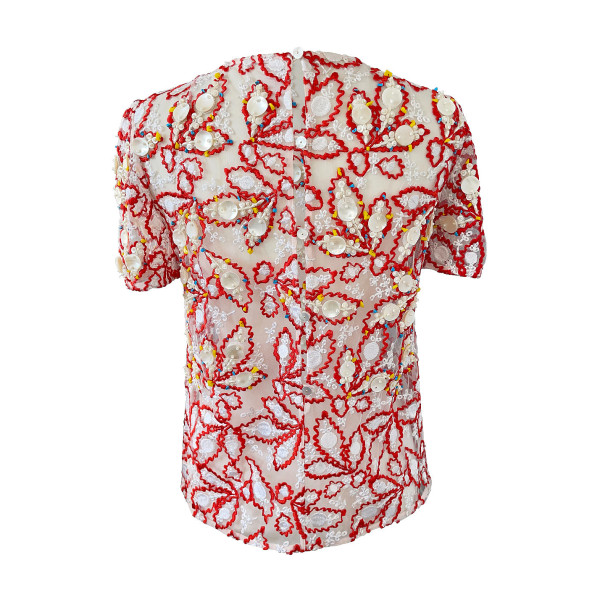 Peter Pilotto Embroidered Mother-Of-Pearl Top