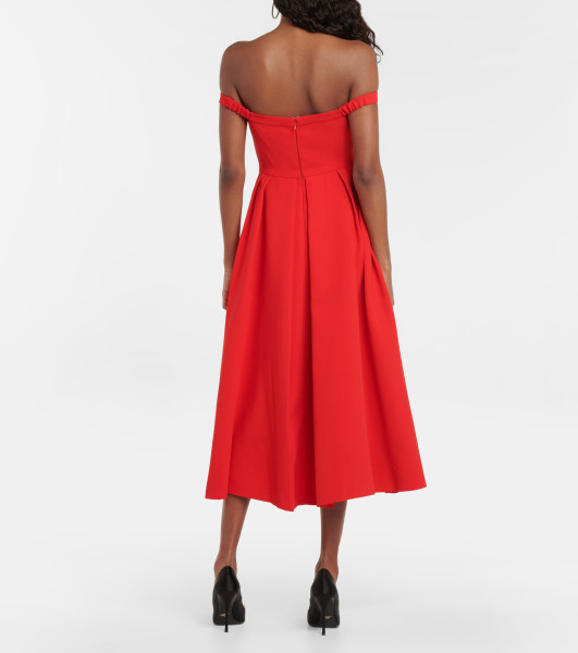 Self-Portrait Bow Embellished Midi Dress