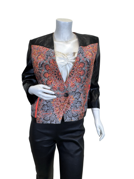 HELMUT LANG Tiger Medallion Leather Jacket