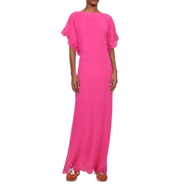 Rodebjer Saturnus Short Sleeve Kaftan Gown in Pink