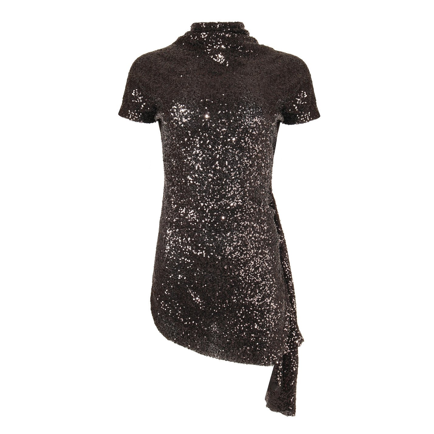 black sequin short sleeve top