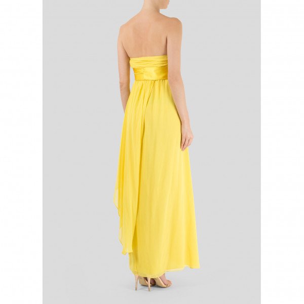 Tibi Strapless Gown with Belt Detail