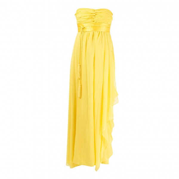 Tibi Strapless Gown with Belt Detail