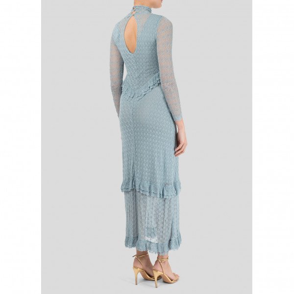 Alexa Chung Ruffled Stretch-Lace Midi Dress