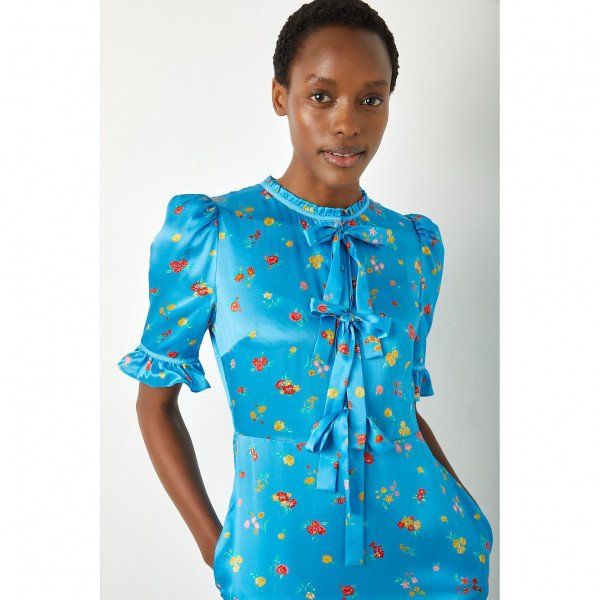 Wyse London Billie Fruity Floral Bow Detail Dress