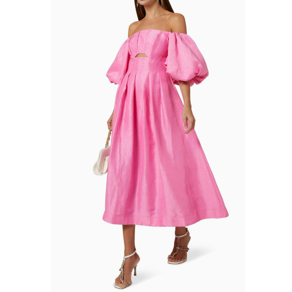 Aje Eugenie Off Shoulder Midi Dress