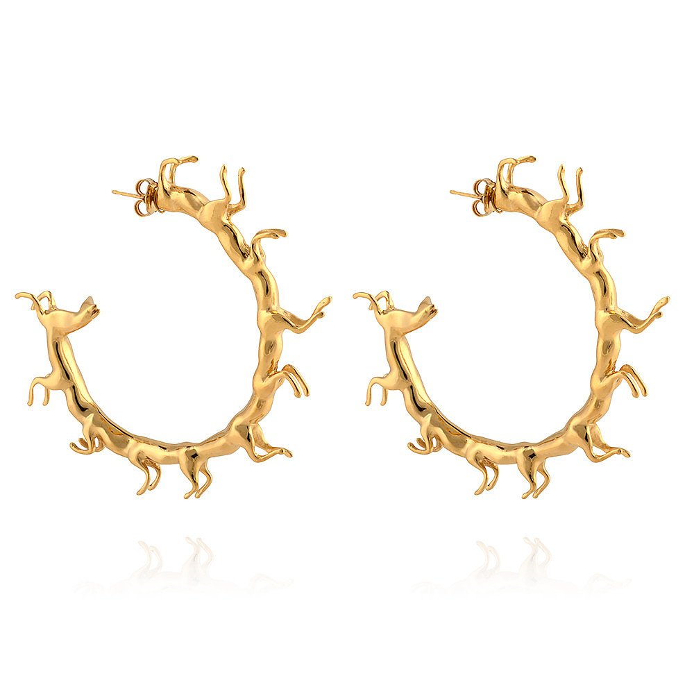 Smith/Grey Hoop Earrings with Horses