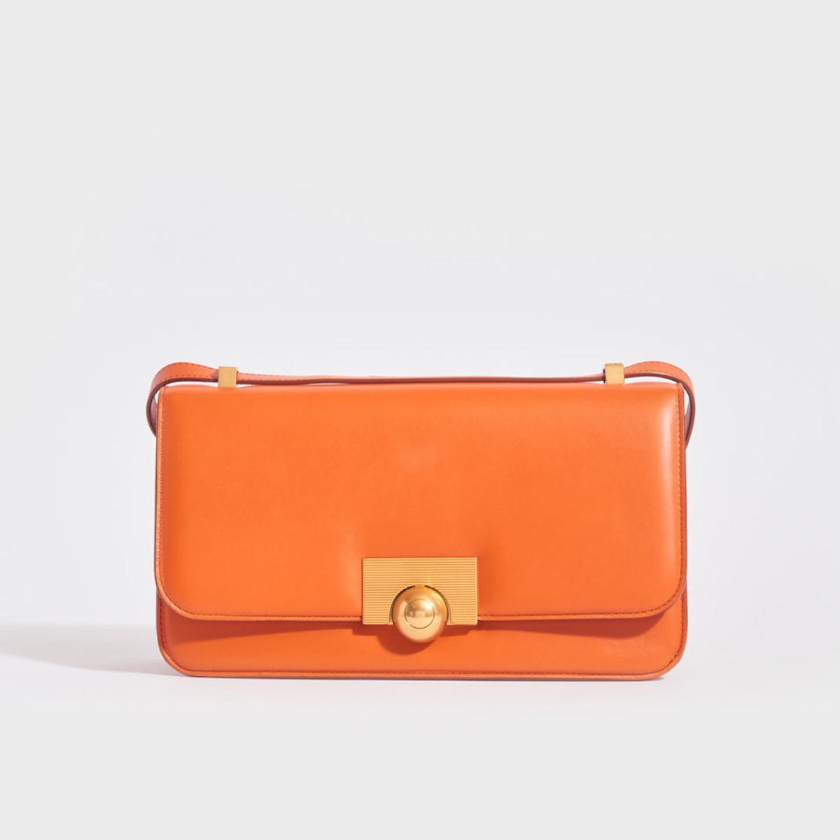 Bottega Veneta The Classic Small Leather Shoulder Bag in Orange