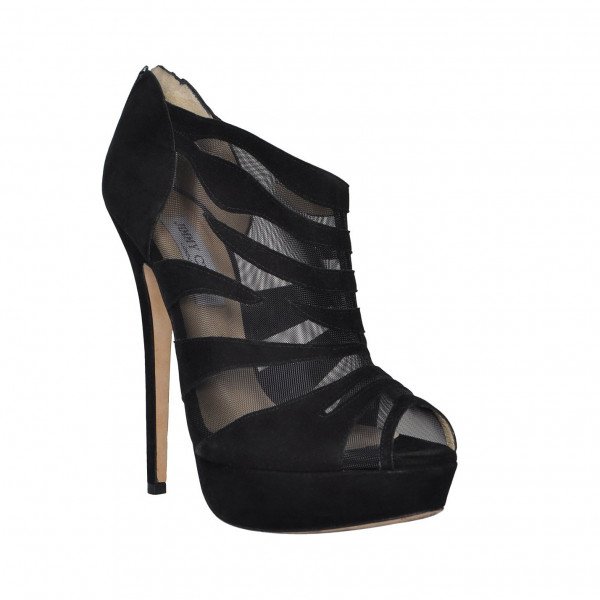 Jimmy Choo Tulle & Suede Booties