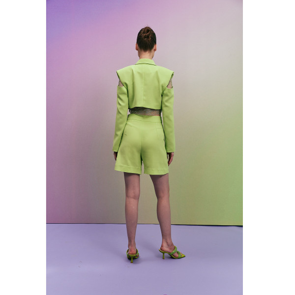 Joanna Andraos Lime Punch Cropped Blazer