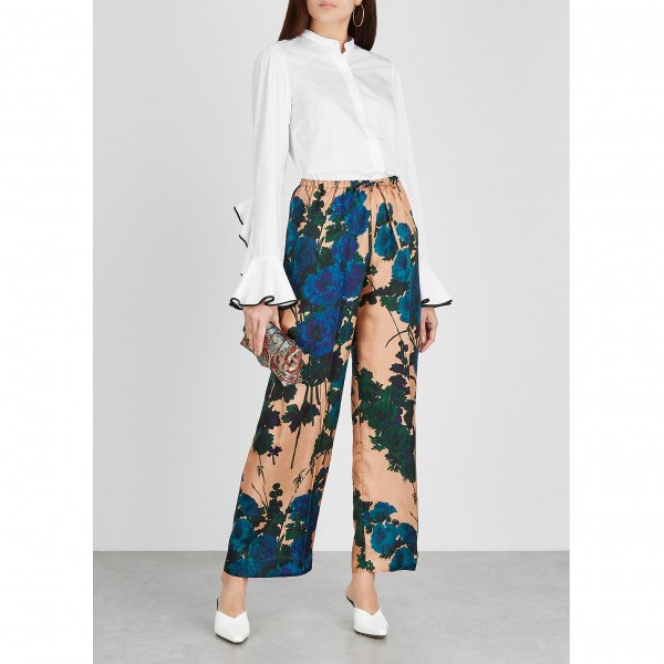 DRIES VAN NOTEN Calfur Ruffle Sleeve Shirt