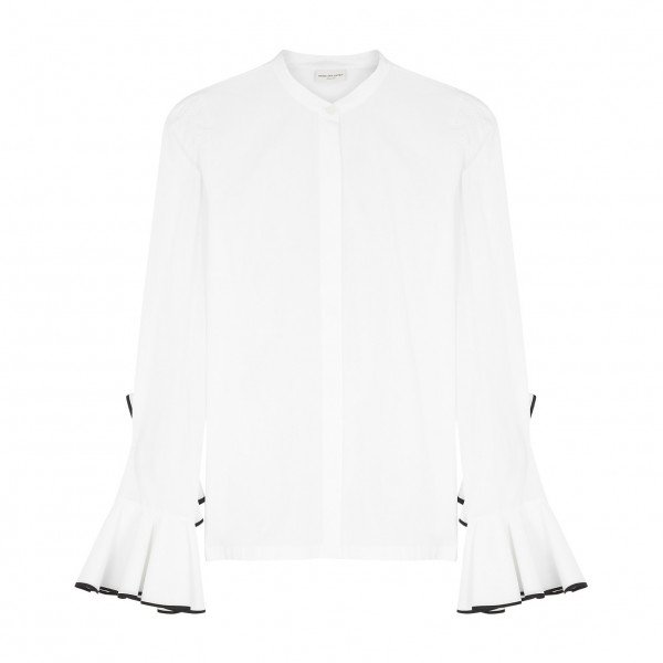 DRIES VAN NOTEN Calfur Ruffle Sleeve Shirt