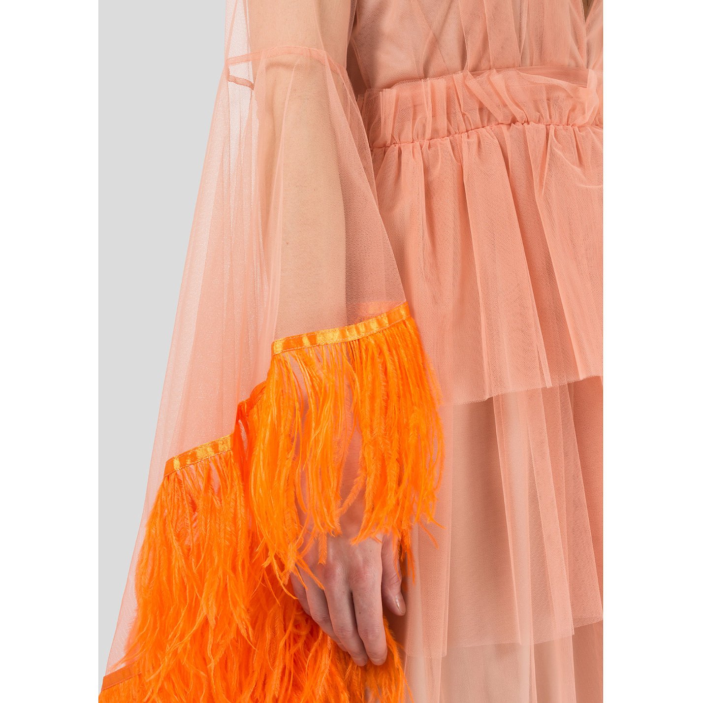 tulle feather robe
