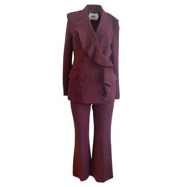 MSGM Trouser Suit With Ruffle Blazer